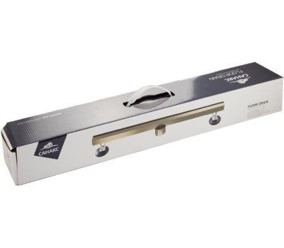 САНАКС - Трап 800х32 мм, нержавеющая сталь, линейный, вертикальный, щелевой, с сухим затвором, двухсторонняя решетка , цвет БРОНЗА. 40068