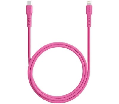 TTEC Сетевое зарядное устройство SmartCharger GAN 20W PD USB-C Travel Fast Charger с кабелем USB-C - Lightning. Длина кабеля: 120 см. Цвет: неоновый розовый