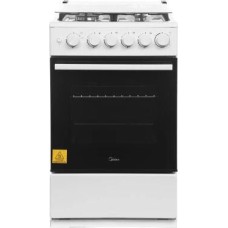 Плита Газовая MIDEA MFO-M4G20T0E(WH) белый/черный (стеклянная крышка) реш.чугун