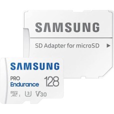 Карта памяти SAMSUNG Карта памяти microSDXC UHS-I U3 PRO Endurance 128 ГБ, 100 МБ/с, Class 10, MB-MJ128KA, 1 шт., переходник SD