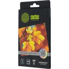 Фотобумага CACTUS Фотобумага Prof, A6, для струйной печати, 20л, 260г/м2, белый, покрытие глянцевое [cs-hga626020]