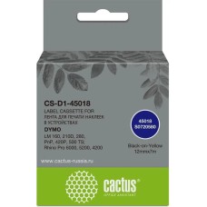 Картридж CACTUS Картридж CS-D1-45018, 45018, 12мм, черный шрифт, желтый фон, 7м, CS-D1-45018