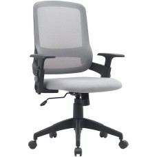 Кресло компьютерное CACTUS Кресло CS-MC313-BKGY, сетка/ткань, до 100кг, топ-ган, регулируемые 1D подлокотники, серый