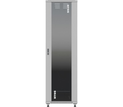 NTSS Шкаф серверный Премиум ( -R22U60100GS) напольный 22U 600x1000мм пер.дв.стекл металл 900кг серый 910мм 60.5кг 1102мм IP20 сталь