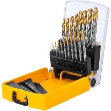 Набор сверл DENZEL Набор сверл по металлу, 1-10 мм, Р6М5-TiN, Golden Tip, 19 шт 723003