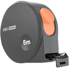 DELI Рулетка Home Series Gray HT8519C 5м х 19мм, эксклюзивный дизайн, корпус - высококачественный софттач пластик