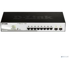 D-Link DGS-1210-08P/G3A Управляемый L2 коммутатор с 8 портами 10/100/1000Base-T и 2 портами 1000Base-X SFP (8 портов PoE 802.3af/at, PoE-бюджет 65 Вт)