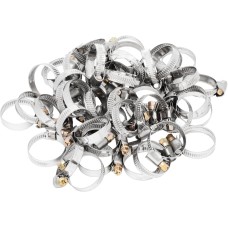 СИБРТЕХ Хомуты нержавеющая сталь, Стандартное болтовое крепление 20-32 мм, 50 штук в упаковке, ширина 9 мм 47580