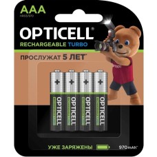 OPTICELL AAA Аккумуляторная батарейка Turbo 6080004, 4 шт. 970мAч