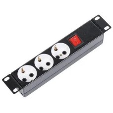 ЦМО Блок распределения питания БР-3П-10-9005 гор.размещ. 3xSchuko базовые 10A без вилки