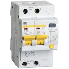 IEK Выключатель автом. дифф. тока MAD10-2-032-C-030 АД12 32A тип C 4.5kA 30мА AC 2П 230В 3мод белый (упак.:1шт)