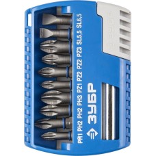 ЗУБР 11 шт, набор бит с магнитным адаптером (26050-H11)