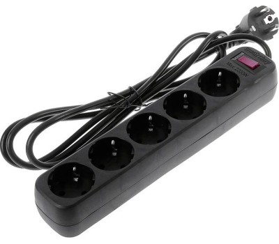 Сетевой фильтр SMARTBUY (SBSP-18U-K) - 5 роз х 1,8 м - черный + 2USB