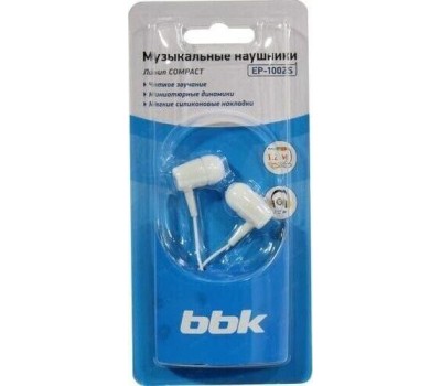 Наушники BBK EP-1002S белый