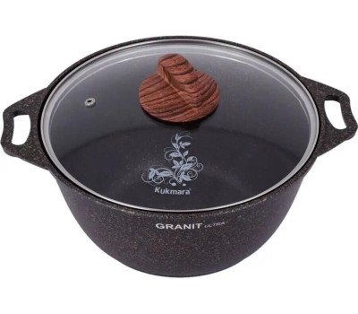 Кастрюля KUKMARA кго32а а/пр литая 3,0л стекл/кр Granit ultra original