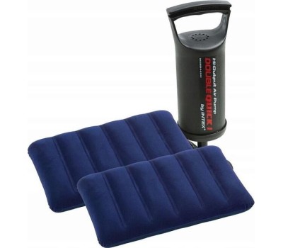 Матрас надувной INTEX Матрас надувной CLASSIC DOWNY AIRBED 152x203x25 см (ручной насос+2 подушки) . Арт. 64765