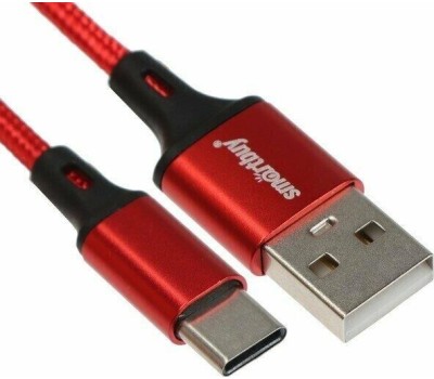 Кабель SMARTBUY (iK-3122-S14rb) S14 Type C красный/черн., 3 А, 2 м