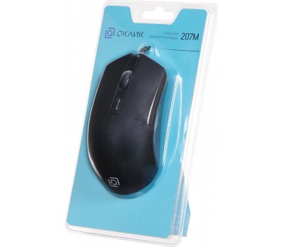 OKLICK Мышь Оклик 207M черный оптическая (2400dpi) USB (4but)
