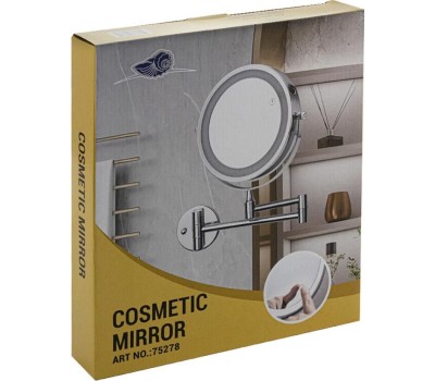 Зеркало САНАКС 75278 Зеркало косметическое, настенное, с LED подсветкой, сенсорное включение, зарядка Type - C, шнур в комплекте, корпус из нержавеющей стали,