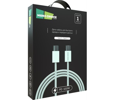 Кабель MORE CHOICE (4620202550385) K77a нейлон USB 3.0A PD 100W для Type-C Type-C 1 м White