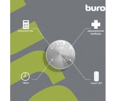 BURO Батарея Lithium CR2025 (1шт) блистер
