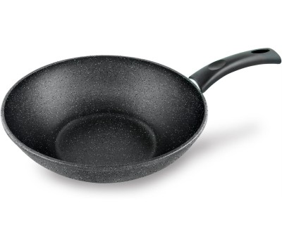 Сковорода НЕВА МЕТАЛЛ ПОСУДА L3128Wi а/пр литая Вок 28см Гранит индукция