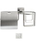 Аксессуары для ванной комнаты GFMARK 87244 Держатель освежителя воздуха и туалетной бумаги с экраном, из нержавеющей стали, с квадратным основанием, цвет САТИН