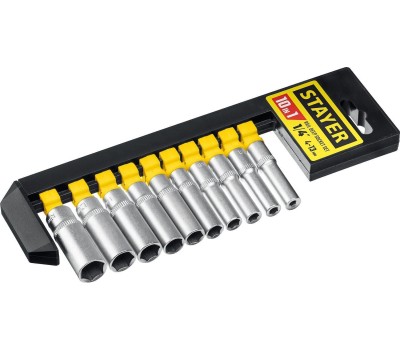 STAYER RSS 10SD, 10 предм., (1/4″), набор торцовых головок (27759-H10)