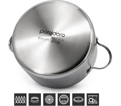 POMI D'ORO P595722 Salita Кастрюля с крышкой 24см, 6,3л