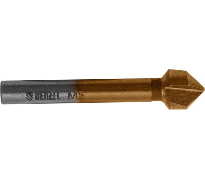Зенковка DENZEL Зенковка конусная под М5, HSS, по металлу, 6-гранный хвостовик 72305