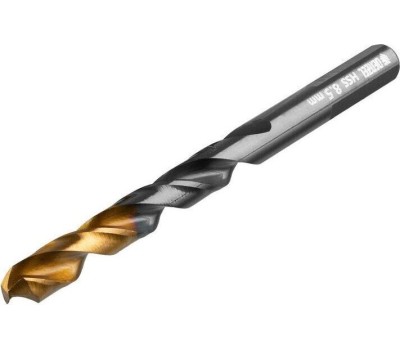 Сверло DENZEL Сверло по металлу, 8,5 мм, HSS-Tin, Golden Tip, 8 шт. 717220