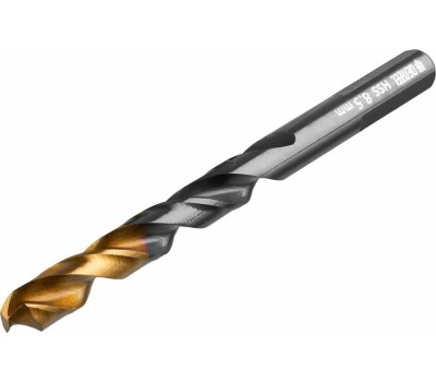 Сверло DENZEL Сверло по металлу, 8,5 мм, HSS-Tin, Golden Tip, 8 шт. 717220