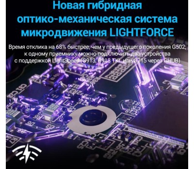 LOGITECH Мышь беспроводная G502 X Lightspeed, игровая, радио, оптическая, USB, USB-C, 25600dpi, черный [910-006185]