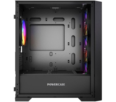 Powercase Alisio Micro X4B V2 LE, Tempered Glass, 4х 120mm ARGB PWM fans, чёрный, mATX [без встроенного хаба] (CAMCXB-A4-LE)