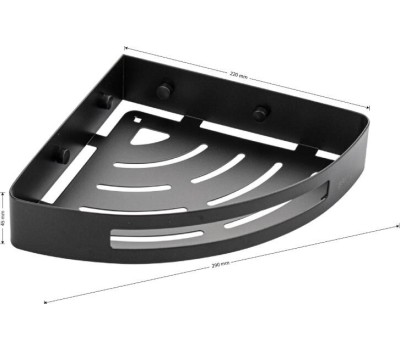 BRIMIX - Полочка литая, угловая, одинарная, из нержавеющей стали, цвет ЧЕРНЫЙ. 5687