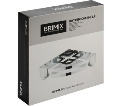 BRIMIX - Полочка литая, угловая, одинарная, из нержавеющей стали, цвет ЧЕРНЫЙ. 5687