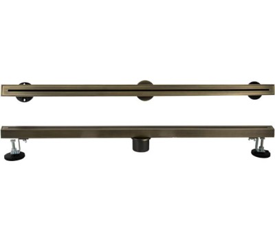 САНАКС - Трап 800х32 мм, нержавеющая сталь, линейный, вертикальный, щелевой, с сухим затвором, цвет БРОНЗА. 40066