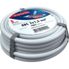 Кабель REXANT (01-8035-5) ПВС 2x1,5, белый, 5м