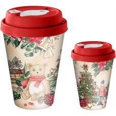 Стакан HOMVER Игрушки с крышкой 420мл с декором с клапаном (красный) 223137006/03