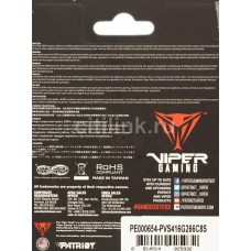 Оперативная память PATRIOT Память DDR4 16GB 2666MHz PVS416G266C8S Viper Steel RTL PC4-21300 CL18 260-pin 1.2В single rank Ret