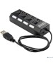 Gembird Концентратор USB 2.0 UHB-243-AD с подсветкой и выключателем, 4 порта, блистер (UHB-243-AD)