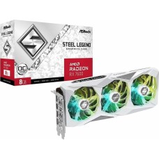 ASROCK Видеокарта AMD Radeon RX 7600 RX7600 SL 8GO 8ГБ Steel Legend, GDDR6, OC, Ret