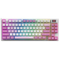 Клавиатура MSI Клавиатура Forge GK600, беспроводная, USB, Bluetooth/Радиоканал, механическая, белый/фиолетовый [s11-43ruq01-hh9]