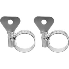 СИБРТЕХ Хомуты металлические, червячные 16-25 мм, ширина 10 мм, W1, с металлическим ключом, 2 шт 476507