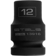 STELS Головка ударная шестигранная, 12 мм, 1/2, CrMo 13916