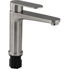 МАГНУС - Смеситель для раковины, литой корпус, из нержавеющей стали марки SUS 304, цвет САТИН. 9433