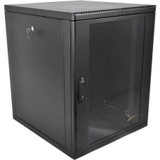 ЦМО Шкаф коммутационный (ШРН-М-15.650-9005) настенный 15U 600x650мм пер.дв.стекл 85кг черный 581мм 28.2кг 180град. 745мм IP20 сталь