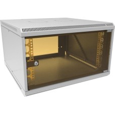 SUPRLAN Шкаф коммутационный (05-1066) настенный 6U 600x600мм пер.дв.стекл направл.под закл.гайки 70кг светло-серый 535мм 19.37кг 360мм металл