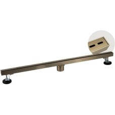 САНАКС - Трап 800х32 мм, нержавеющая сталь, линейный, вертикальный, щелевой, с сухим затвором, двухсторонняя решетка , цвет МАТОВОЕ ЗОЛОТО. 40064