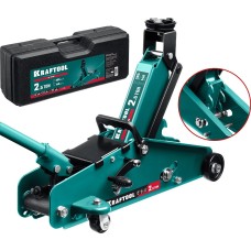 KRAFTOOL S-PIN, в кейсе 2.5 т, 140 - 385 мм, с увеличенным подъемом и фиксатором, подкатной домкрат (43457-2.5-K)